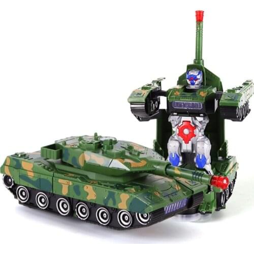 K1KC Electric Deformation Robots Combat Tank Flashing Led Light Music Car Kids Gift Toy Vehicles Electric Universal Wheel