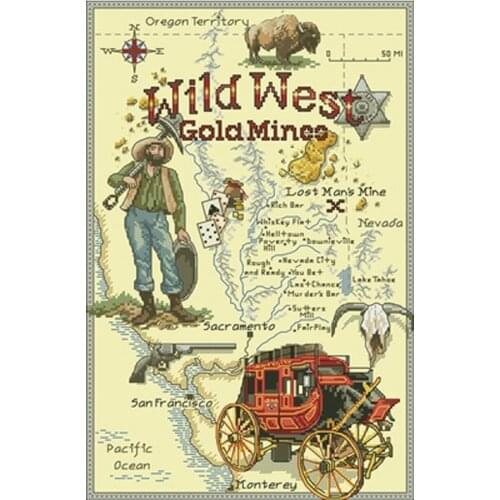 Treasure map patterns Counted Cross Stitch 11CT 14CT 18CT DIY ChineseCross Stitch Kits Embroidery Needlework Sets