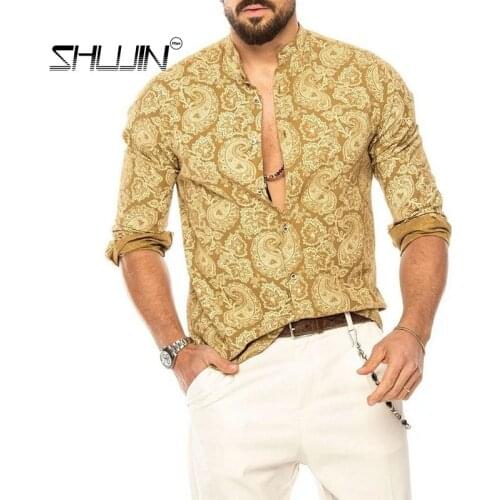 Men Hawaiian Sets Printing 2021 Casual Mens Suit Summer Long Sleeve Button Shirt Beach Shorts Streetwear 2 Pieces M-3XL