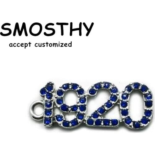 Hot Zeta 1920 crystal charm OPB067 handmaking sorority blue clear ZPHIB bracelet necklace jewelry accessories 10pcs/lot