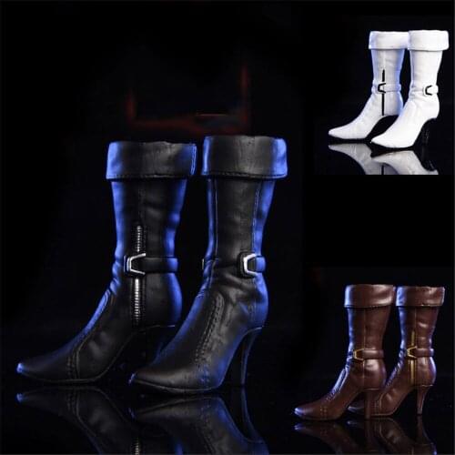 1/6 Scale Female Soldier Shoes Model NR03 Wong Ada Solid Combat Boots Model For 12'' Women Action Figure Body Toys Doll