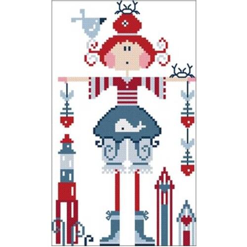 Cute little girl patterns Counted Cross Stitch 11CT 14CT DIY Cross Stitch Kits Embroidery Needlework Sets home decor