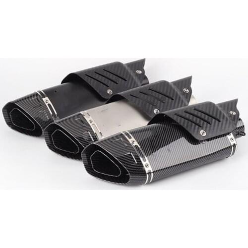 Motorcycle modified exhaust pipe muffler big four corner exhaust with Carbon Fiber Protector cover R6 ZX6R Z900
