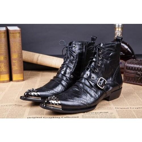 British style mens rubber rain boots height increasing genuine leather mens boots chaussure homme chelsea boots cowboy