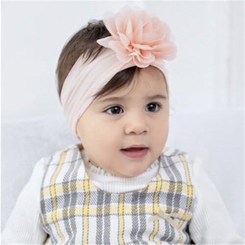 Toddler Girls Kid Baby Bow Hairband Elastic Headband Cute 3D Flower Stretch Turban Flower Head Wrap Princess Hair Accessories