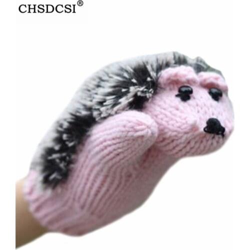 CHSDCSI Hedgehog Design 1Pair Women Lovely Winter Warm Girls Wrist Mittens Fluffy Gloves Mitten Outdoor luvas Cute Gloves Gift
