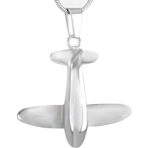 Stainless Steel AirPlane Charms American Idian Cremation Jewelry for Ashes for Men