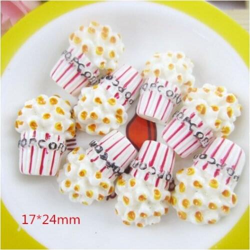 15pcs/lot flat back resin resin popcorn ,DIY resin craft accessories fashion resin cabochons