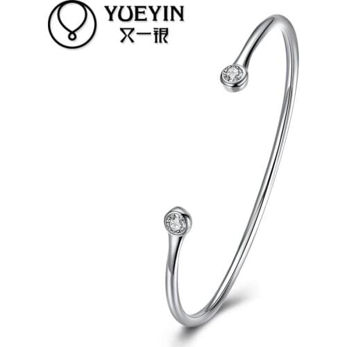 Silver plated bangles for ladies bracelet bridal jewelry bracelet llaveros gift Simple and elegant Never fade