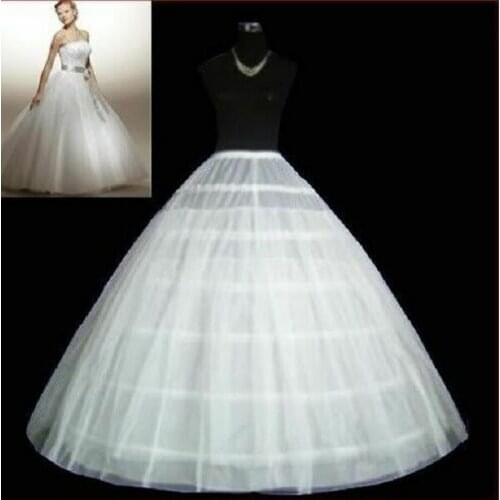 Fresh Looking White 6-HOOPS PETTICOAT crinoline SLIP Underskirt BRIDAL WEDDING DRESS