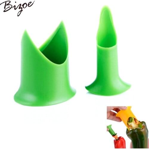 2PCS Pepper Chili Tomato Cutter Slicer Fruit Vegetable Peeler Kitchen Utensil Gadget Healthy Stem Leaves Huller Remover
