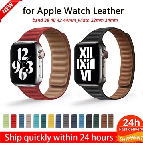 Leather Link Watch Strap for Apple Watch 38mm 40mm 44mm 42mm Bracelet Band for Apple Watch Leather 6 5 4 3 SE Fine Wristband