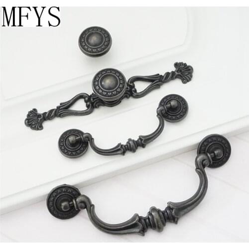 3.5" 5.5" Vintage Style Dresser Knob Drawer Pulls Handles Antique Bronze Rustic Kitchen Cabinet Handle Ornate Back Plate