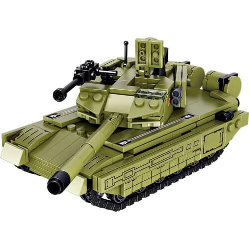 World War II 2 Military 99A Tiger Heavy Tank M1A2 Merkava Arms Chariot Building Blocks Army Classic Accessories Model Kids Toys