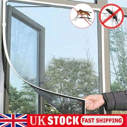 UK Window Mesh Door Curtain Snap Net Mosquito Fly Insect Screen White New Use