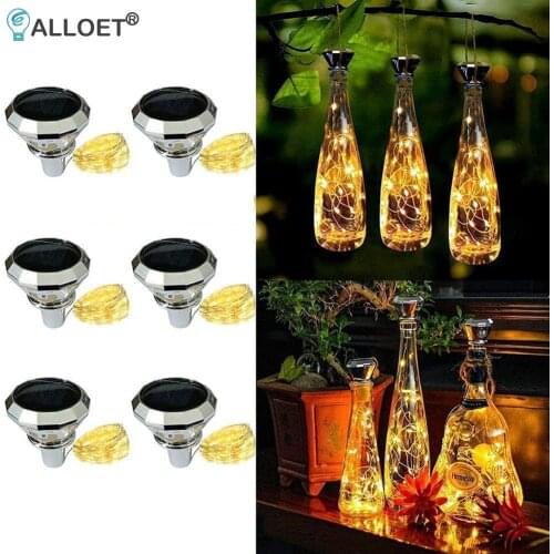 String led Wine Bottle with Cork LED Bottle Lights Cork for Halloween Bar Party Wedding Christmas Decor solar Lamp Warm White