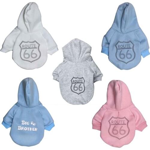 Pet Supplies Winter New Beautiful Cute Small Fresh Printing Numbers and Letters Warm Hoodies Sweater Shirts Wear Puppy Clothes