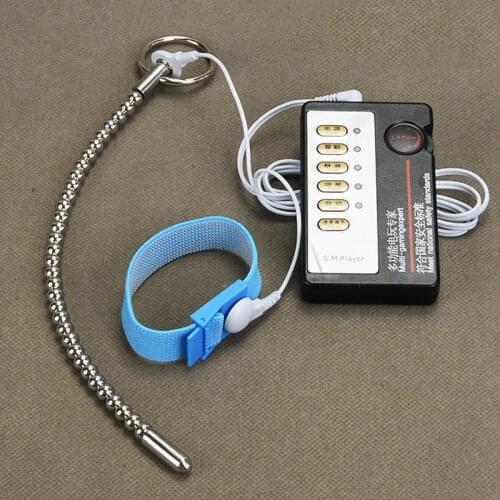 Electro Shock Beads Stainless Steel Penis Plug Urethral Sounding Plug Electric Shock Penis Rings Extender Sex Toys For Man