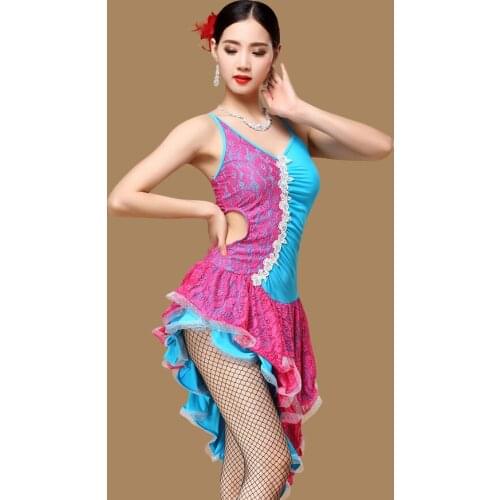 2018 Fashion Girls Ballroom Dance Competition Dress Samba Costume Salsa Dresses Women Latin Dress Lace
