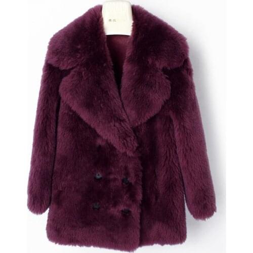 2020 womens wool fur coat dream big particle suit collar loose wide version winter warm fur