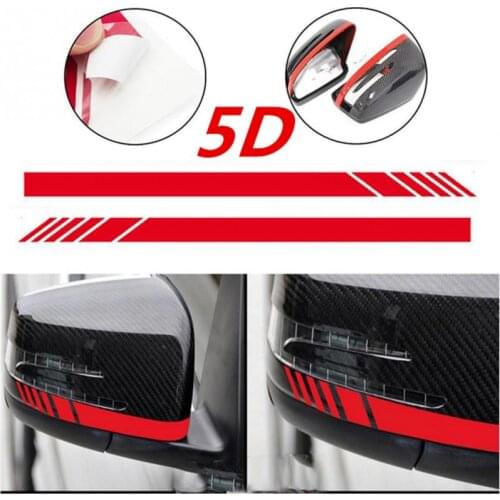 1Pair Side Mirror Sticker Vinyl 5D Decal Stripe Sticker Funny Durable Rearview Mirror 14*3CM #08