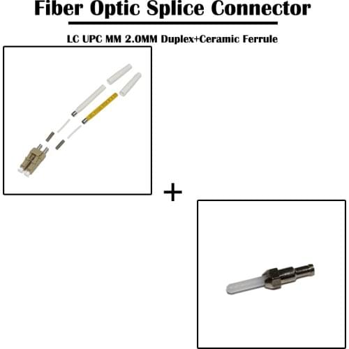50 Pieces/lot LC UPC Duplex MM Multi Mode Optic Fiber Splice Connector 2.0mm FTTH without ceramic ferrule