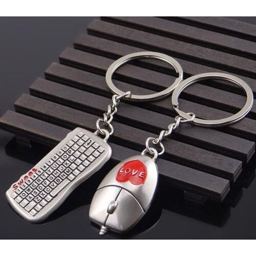 2019 Hot Sale 1pc Mouse And Keyboard Model Keychain Outdoor Key Ring Pendant Keyring Boyfriend Gift Sleutelhanger Llavero