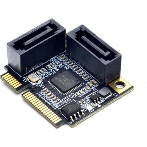 2021 New 2 Port Mini Pci-e Pci Express to Sata 3.0, Sata Cable,Sata Multiplier Controller