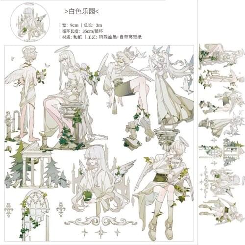 5 Designs Fairy Girls Washi Tapes Bullet Journal Masking Tape Adhesive Tape DIY Scrapbooking Washi Stickers