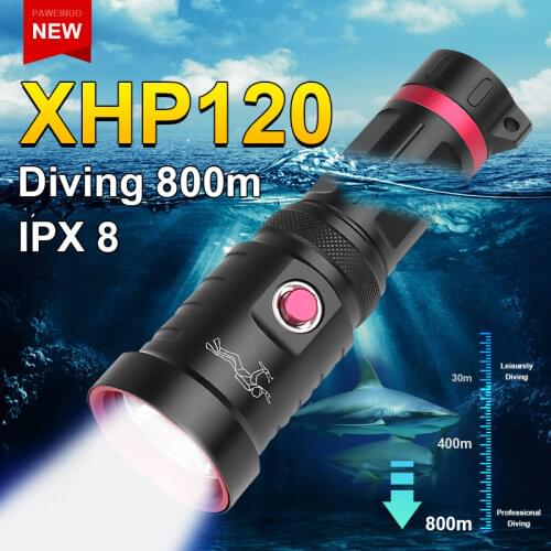 200M XHP70.2 diving flashlight underwater lamp LED rechargeable 18650 26650 powerful flashlight torch light xhp50 xhp70 lantern