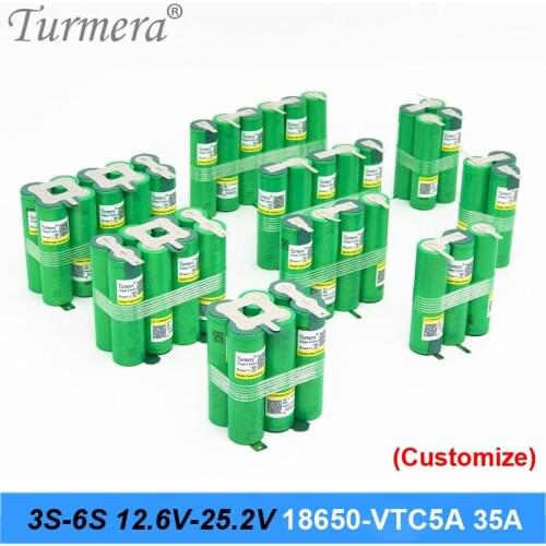 Battery Pack 3S 12.6V 4S 16.8V 5S 21V US18650VTC5A 2600mah 35A Discharge Current for Shura Screwdriver Battery (customize)