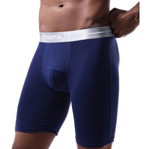 Brand Men Long Boxers Sexy Tight Underwear Men Running Prevent Friction Long-Leg Sports Underpants Men Boxershorts Plus Size 7XL