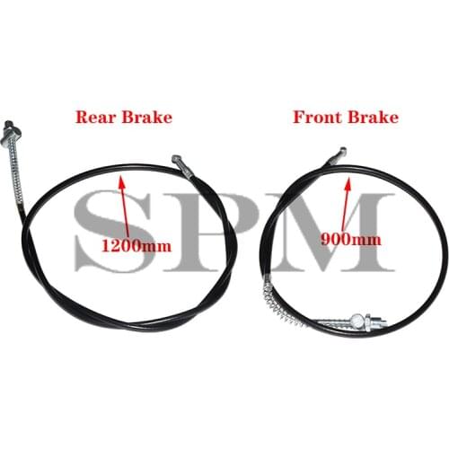 Black Motorcycle Front & Rear Brake Cable Assembly Braking Line Wire for Yamaha PW50 900mm-1200mm