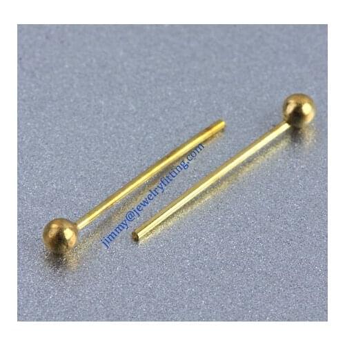 Jewelry Making findings Raw brass metal Ball head Pins Ball pins wholesale 0.5*13mm with 2mm beads shipping free