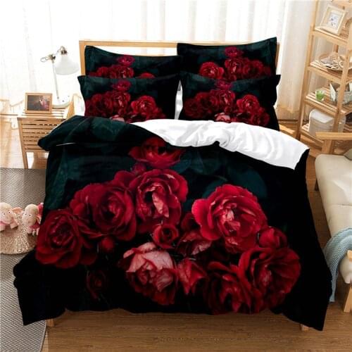 Beautiful Rose Bedding Set Duvet Cover Set 3d Bedding Digital Printing Bed Linen Queen Size Bedding Set Fashion Design