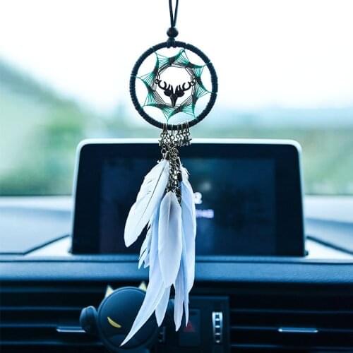 Creative Handmade Dream Catcher Car Wind Chimes Hanging Craft Ornament Car Rearview Mirror Hanging Bedroom Decoration Gift