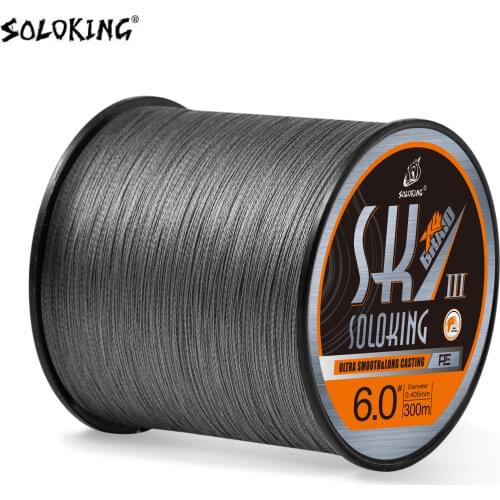 SOLOKING 300M 4 Strands Braided PE Fishing Line 10-80LB Multifilament Line for Trout Carp Fish Long Casting Reel Line