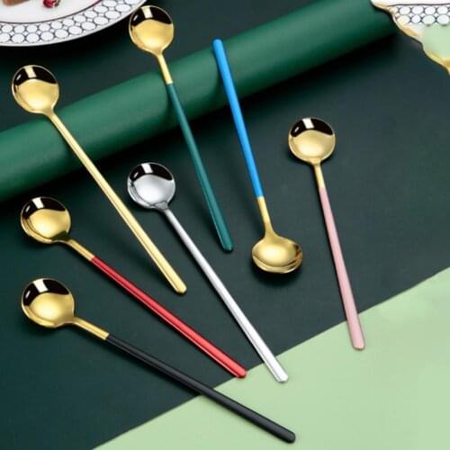 Spoon Durable Round Head Stainless Steel Long Handle Coffee Scoop for Home