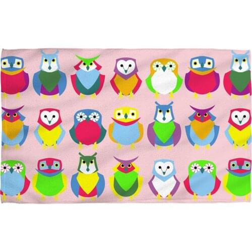 Cute Cartoon Owls Children Towels Kitchen Colorful Owl Beach Travel Towel for Bath Microfiber Bathroom Towels for Kids Gifts