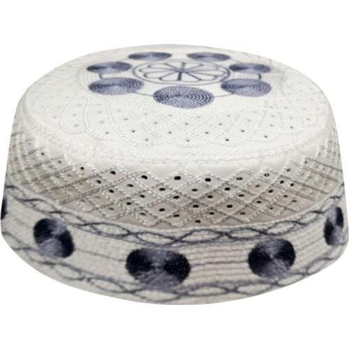 Musulmana Sombreros Gray White Muslim Papaqlar Kappa Hats Islamic Caps Hombre Arab Chapeau Fille Bonnet Prayer Caps