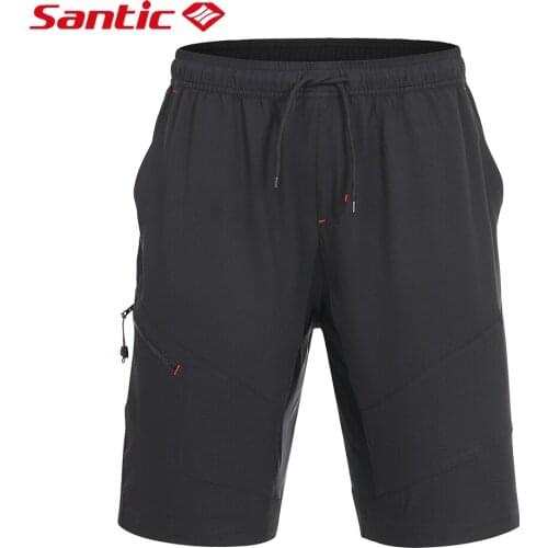 Santic Mens Summer Cycling Shorts MTB Bike Casual Leisure Sports Short Pants Reflective Quick Dry Downhill Running Shorts