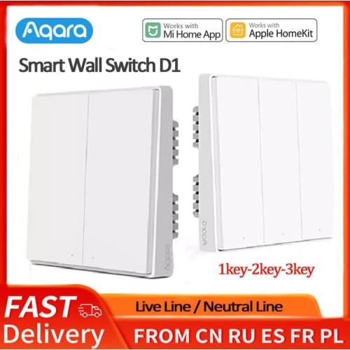 Xiaomi Aqara Wall Switch D1 ZigBee Smart Light Remote Control Wireless Key Zero Line Fire Wire NO Neutral 3 Key Switchs MI Home