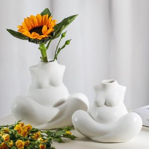 Nordic Human Body Ceramics Vases Living Room Table Flower Arrangement Container Dried Flower Vases Home Decoration Accessories