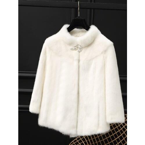 Mink fur coat female 2021 new mink coat female wave pendulum jacket Korean version was thin MD7267