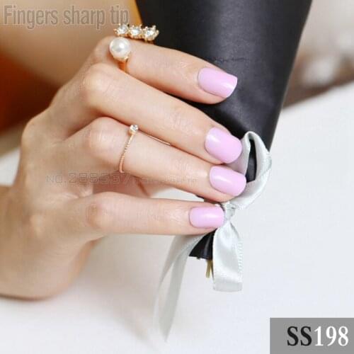 2017 new 24pcs false nails ovely pink candy short paragraph round square head comfortable multicolor all wrapped SS198