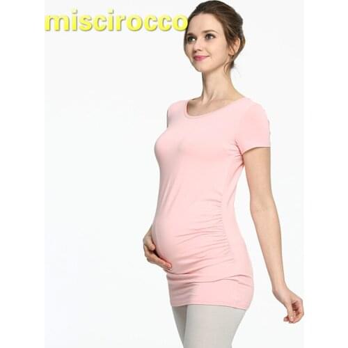 Modal Pregnant woman clothes Maternity clothing Short Sleeve T-shirt Long Slim Big Stretch Soft