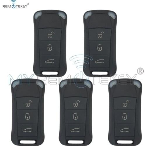 Remtekey 5pcs 3 button for Porsche key 434MHZ for Cayenne car key 2003-2012 flip remote key