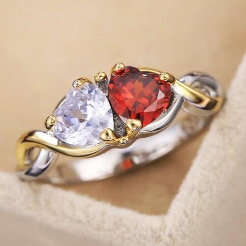 Luxury Women Wedding Rings Big Red Cubic Zirconia Women Party Ring Elegant Accessories Quality Jewelry