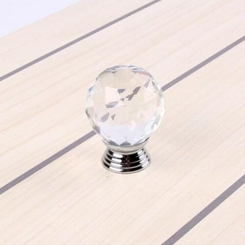 FAST SHIPPING 30mm European Style Colored Cut Crystal Ball Knobs Cupboard Handles Door Pull with New Silver Base w Three Circles