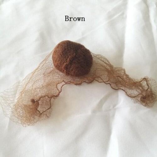 50pcs Brown Invisible Small Mesh 20 inches Stretch Length Hair Styling or Caring Net